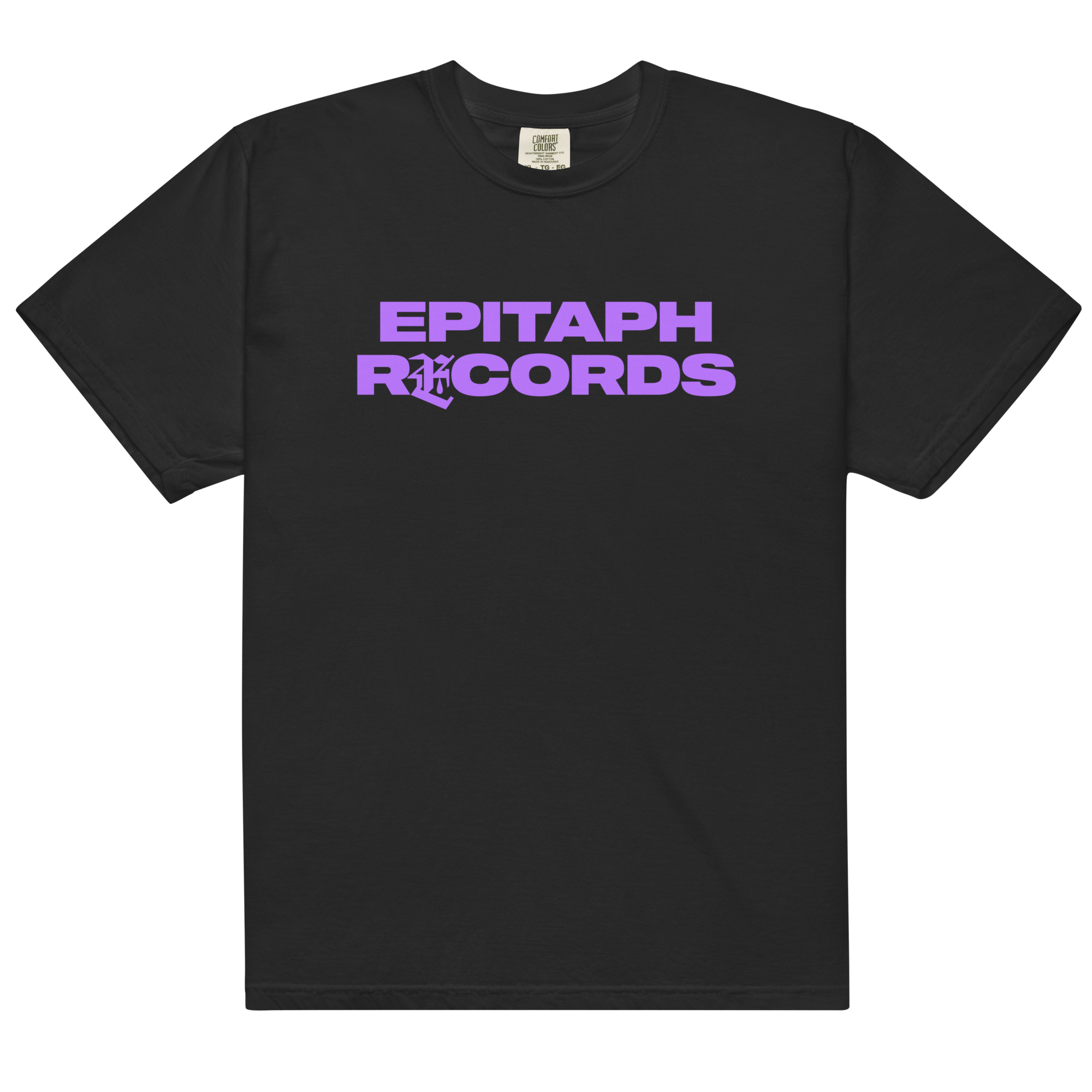 epitaph-records-logo-t-shirt-noir-coton-violet image 1