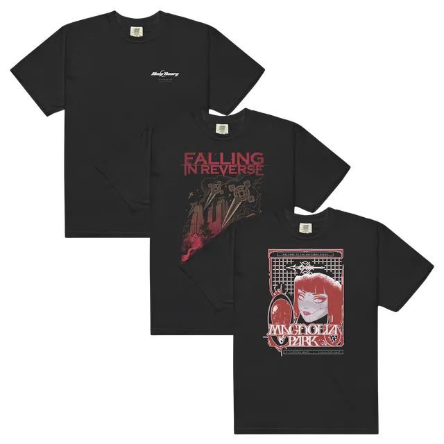 lot-3-t-shirts-sleep-theory-falling-in-reverse-magnolia-park-noir image 1