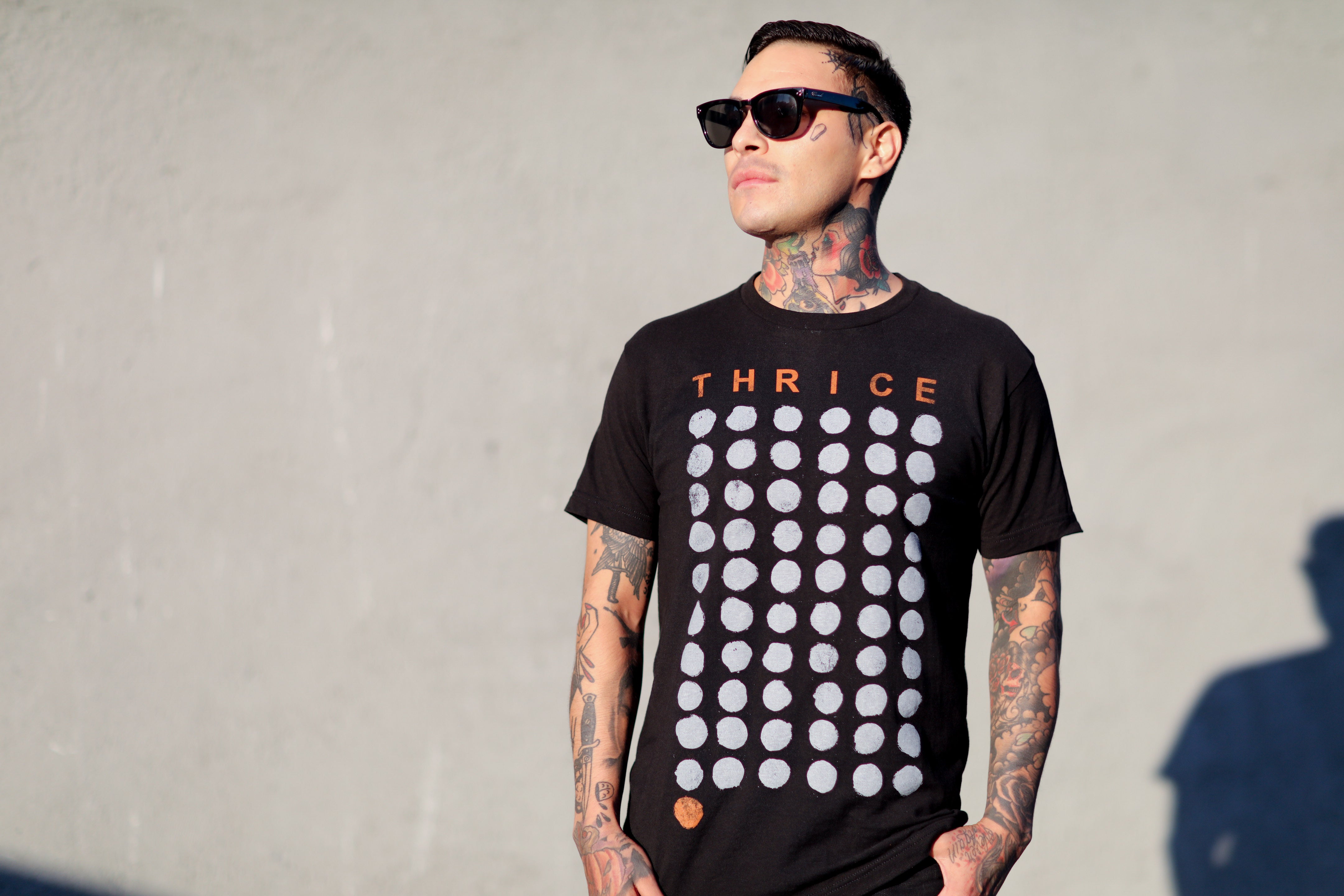 thrice-palms-t-shirt-noir-coton-pochette-album image 3