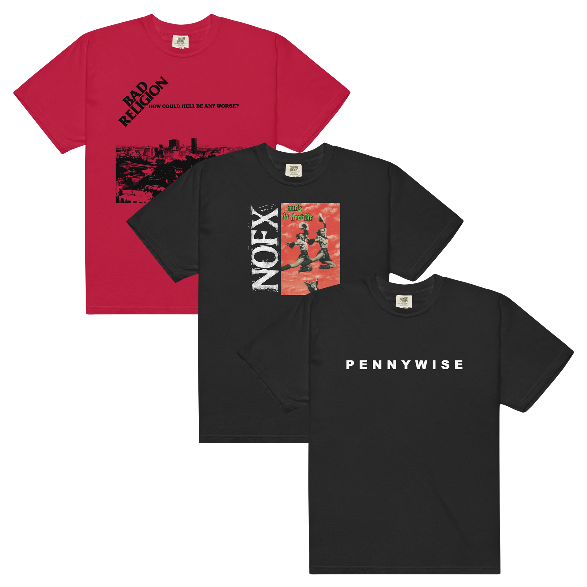 epitaph-bad-religion-nofx-pennywise-lot-3-t-shirts image 1