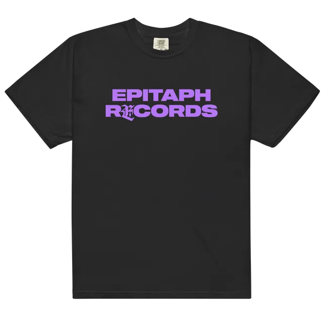 epitaph-records-logo-t-shirt-noir-coton-violet image 1
