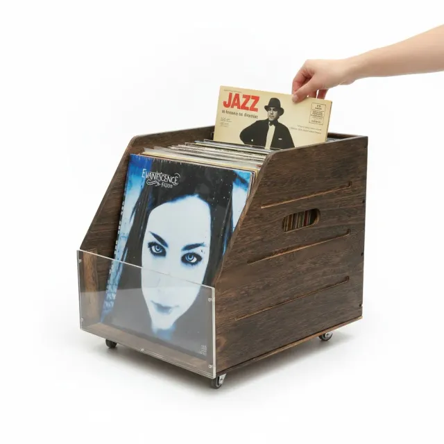 cleangroove-groovebox-lp-v2-caisse-vinyle-80-disques-bois-vieilli image 1