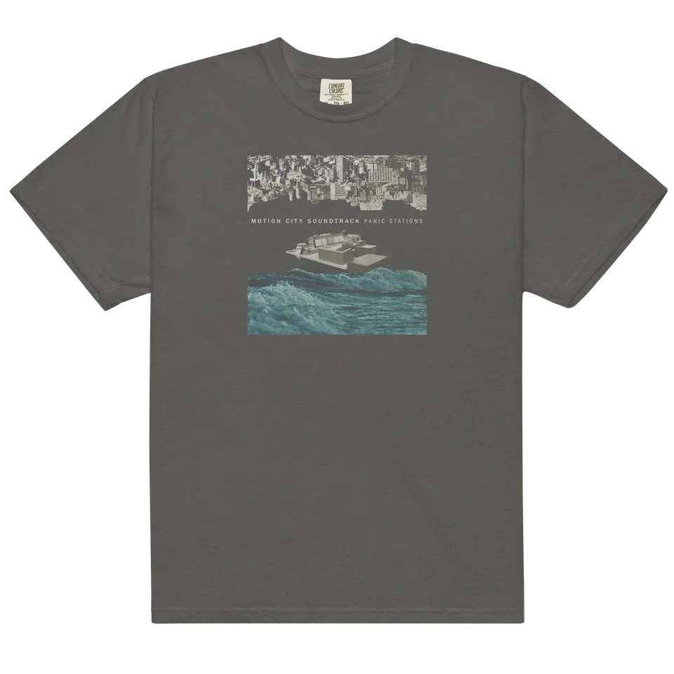 panic-stations-t-shirt-tee-shirt-gris-fonc-coton-album image 1