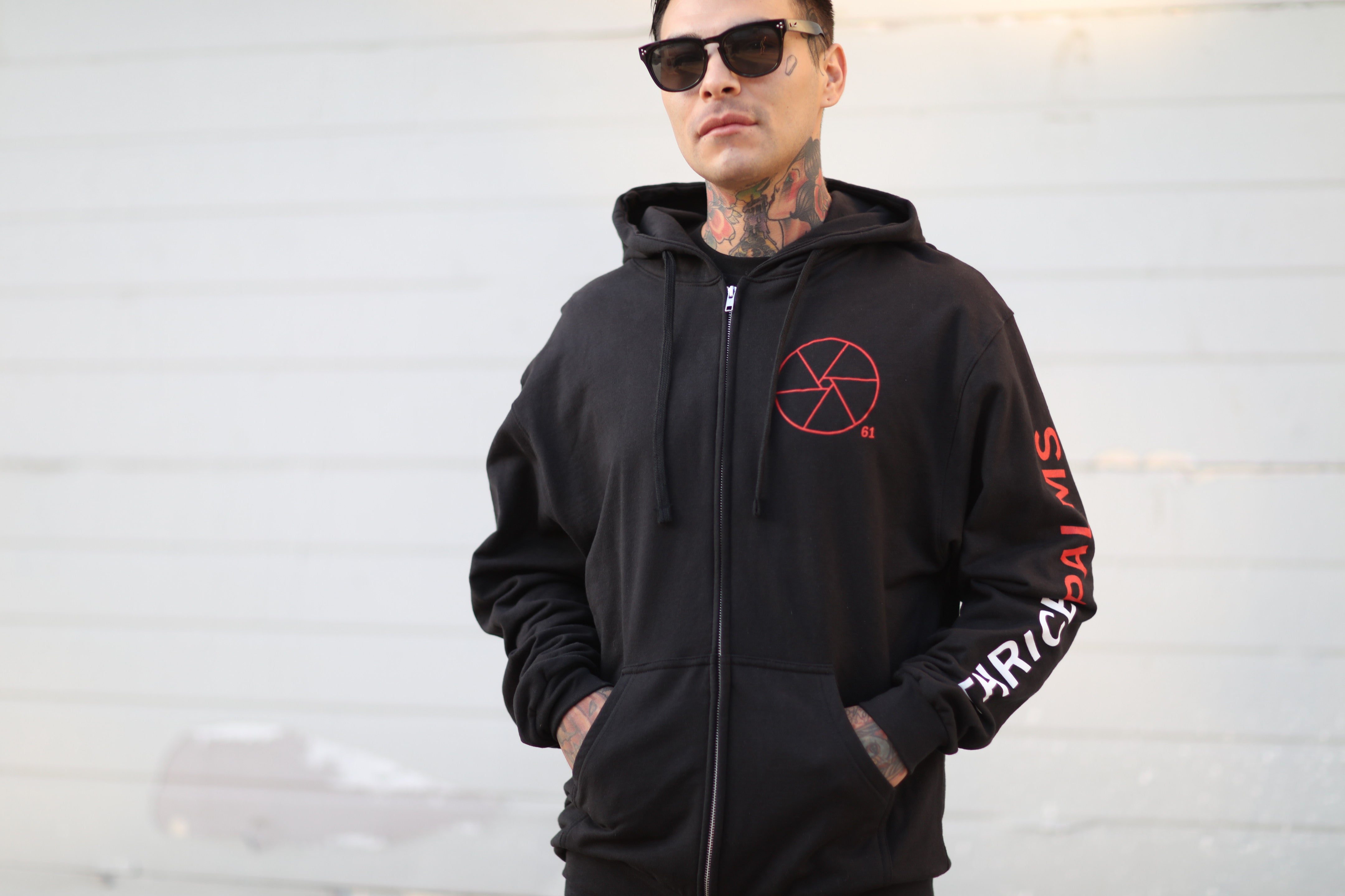 thrice-palms-hoodie-zipp-noir-sweat-capuche image 5