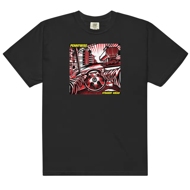 straight-ahead-t-shirt-noir-artwork-album-coton image 1