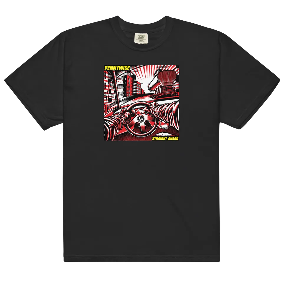 straight-ahead-t-shirt-noir-artwork-album-coton image 1