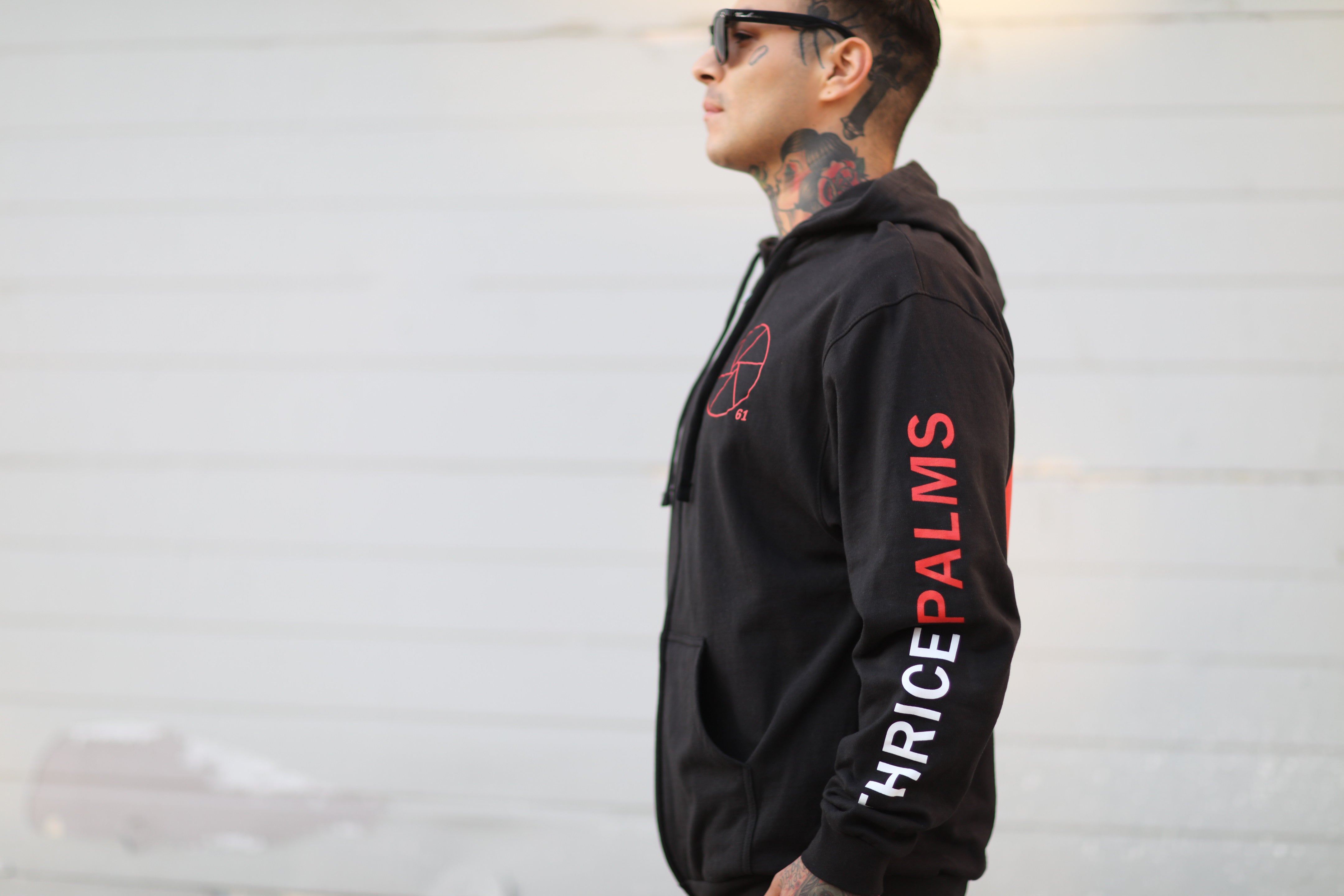 thrice-palms-hoodie-zipp-noir-sweat-capuche image 4