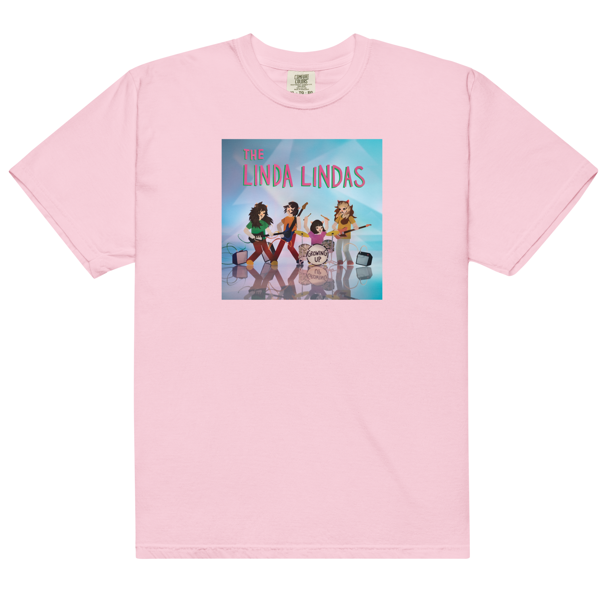 growing-up-t-shirt-rose-clair-coton-artwork-album image 1