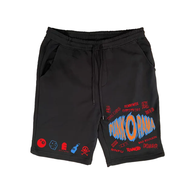 punk-o-rama-por-logo-short-sweat-noir-coton image 1