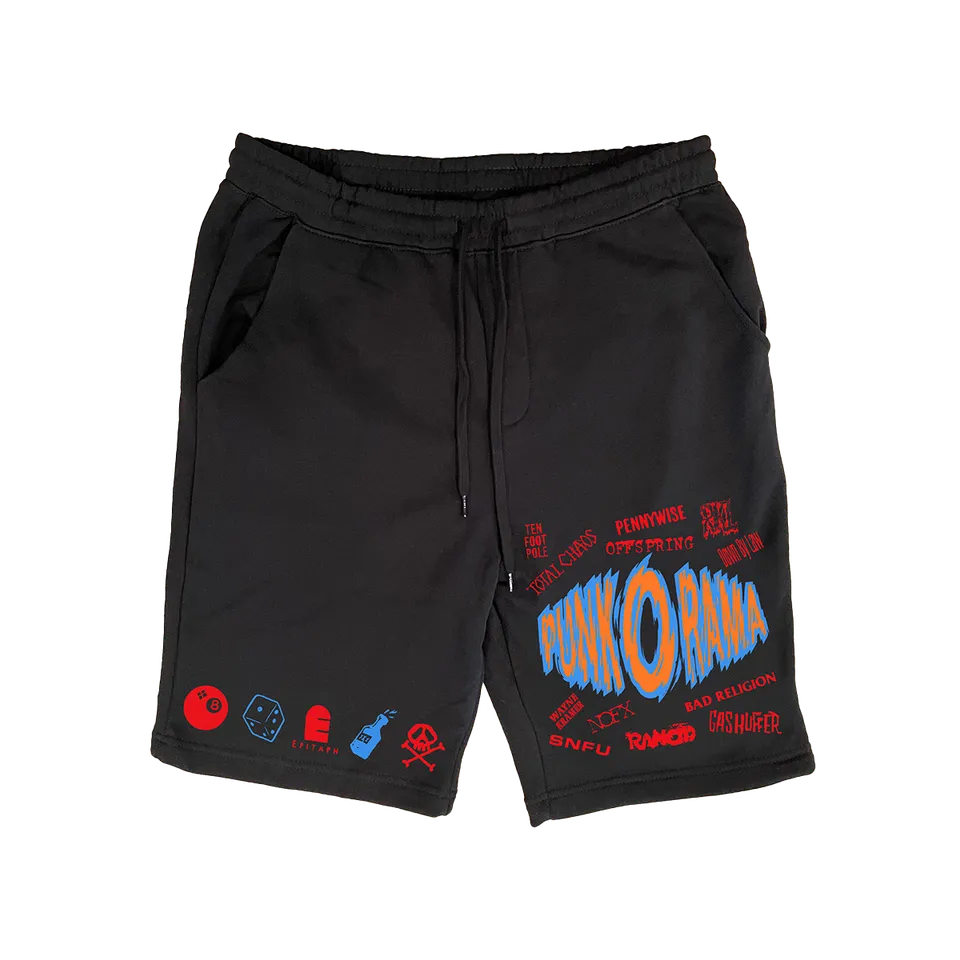 punk-o-rama-por-logo-short-sweat-noir-coton image 1