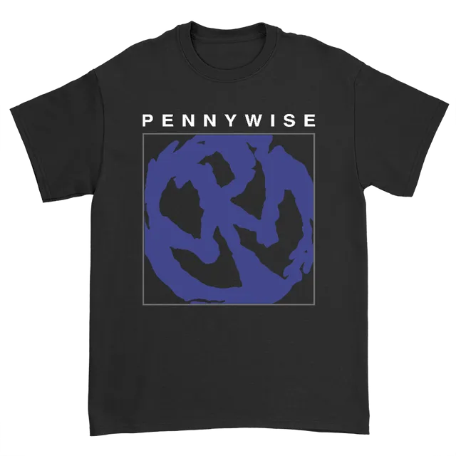 pennywise-blue-logo-t-shirt-noir-coton-logo-bleu image 1