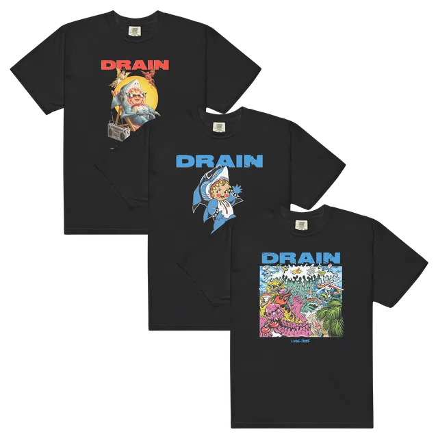 drain-lot-3-t-shirts-noirs-is-your-friend-kewpie-living-proof image 1