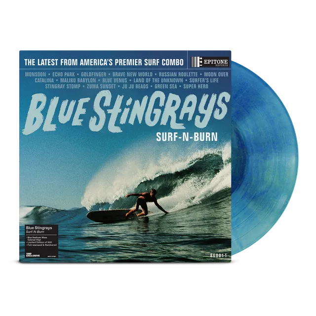 blue-stingrays-surf-n-burn-lp-vinyle-bleu-seafoam image 1
