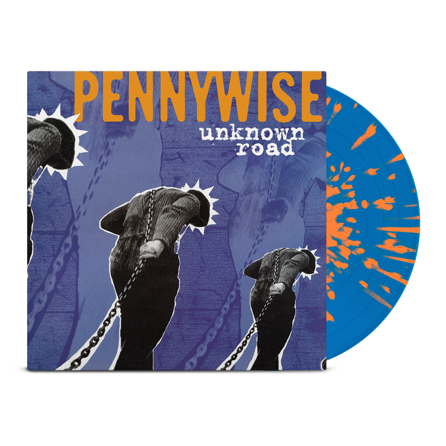 pennywise-unknown-road-vinyle-bleu-orange-splatter-12-pouces image 1