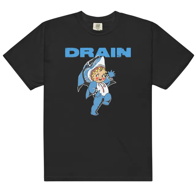 drain-kewpie-t-shirt-noir-coton-peign-coupe-d-tendue image 1