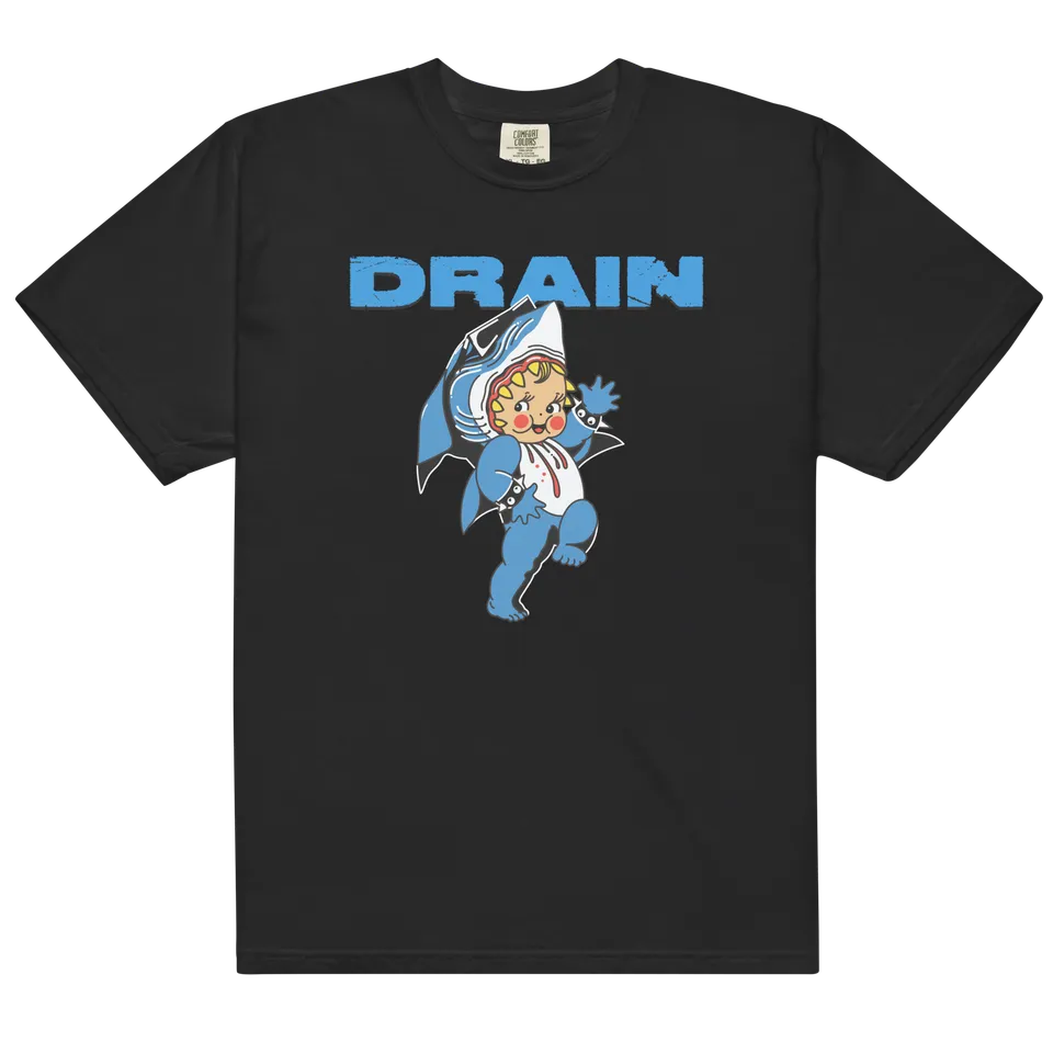 drain-kewpie-t-shirt-noir-coton-peign-coupe-d-tendue image 1