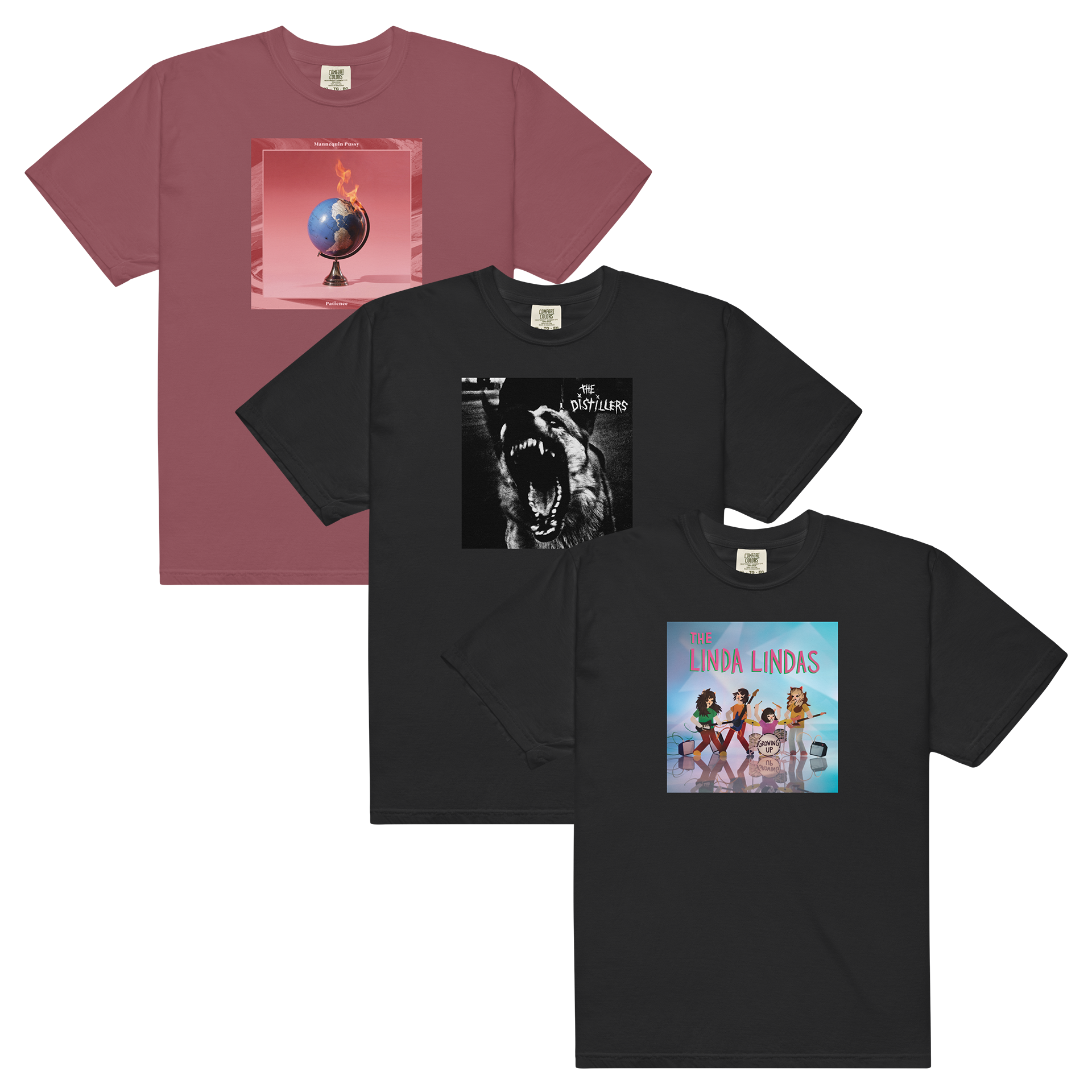 epitaph-mannequin-pussy-distillers-lindas-lot-3-t-shirts image 1