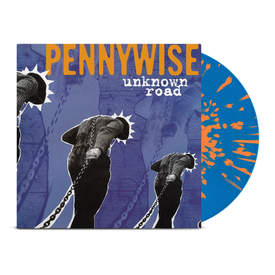 pennywise-unknown-road-vinyle-bleu-orange-splatter-12-pouces image 1