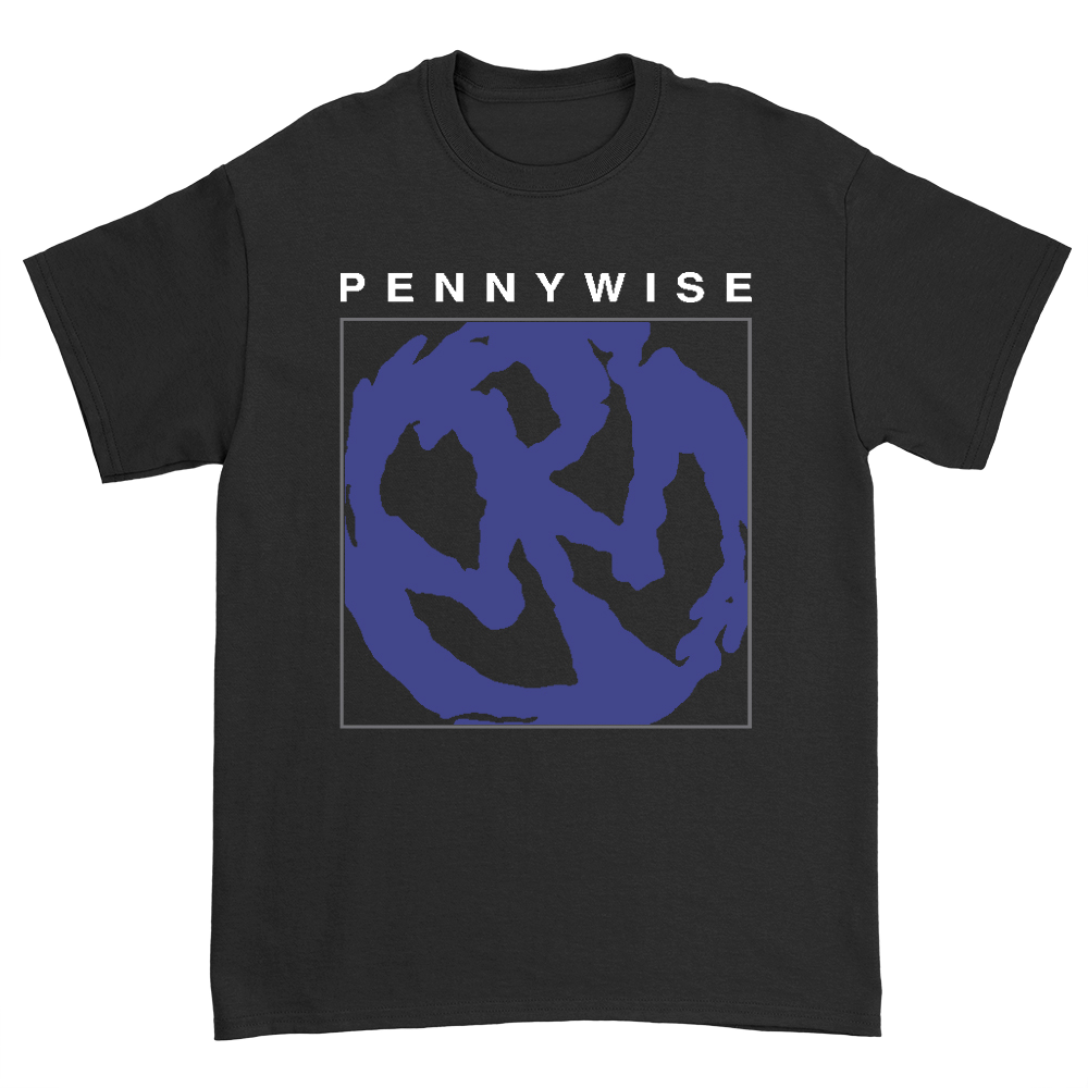 pennywise-blue-logo-t-shirt-noir-coton-logo-bleu image 1