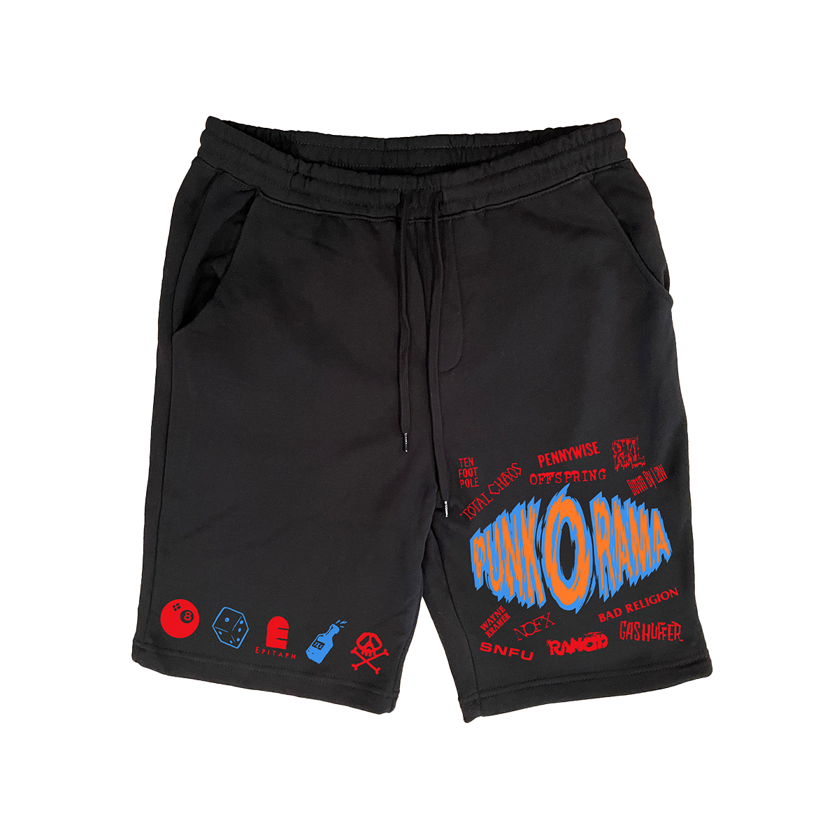 punk-o-rama-por-logo-short-sweat-noir-coton image 1