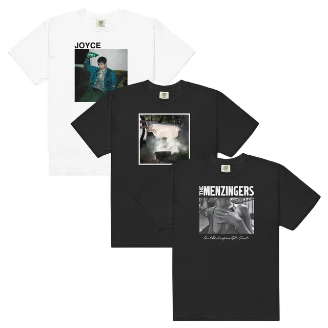 lot-3-t-shirts-joyce-manor-pianos-menzingers-noir-blanc image 1