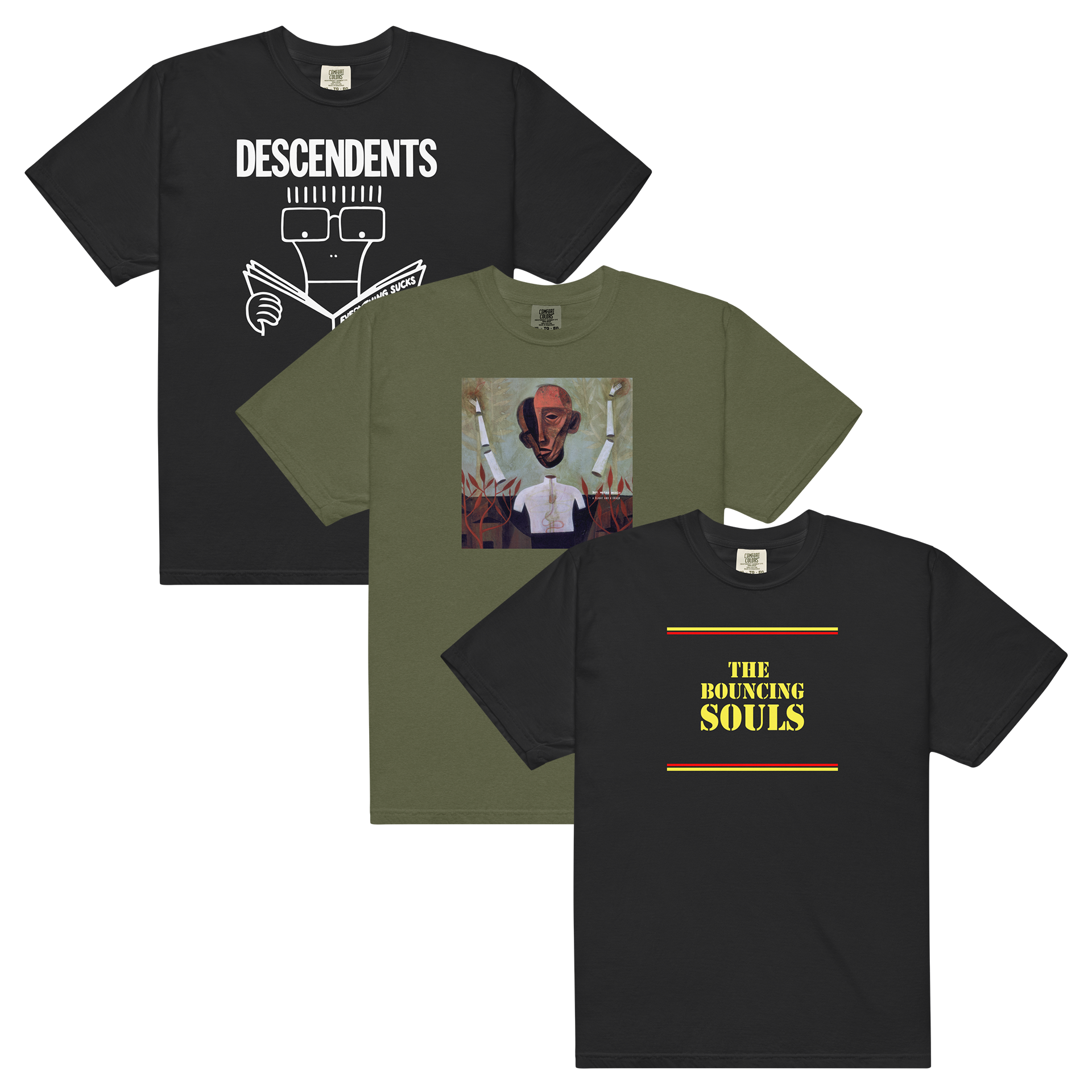 descendents-hot-water-music-bouncing-souls-lot-3-t-shirts image 1