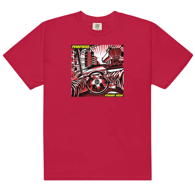 straight-ahead-t-shirt-rouge-coton-album image 1