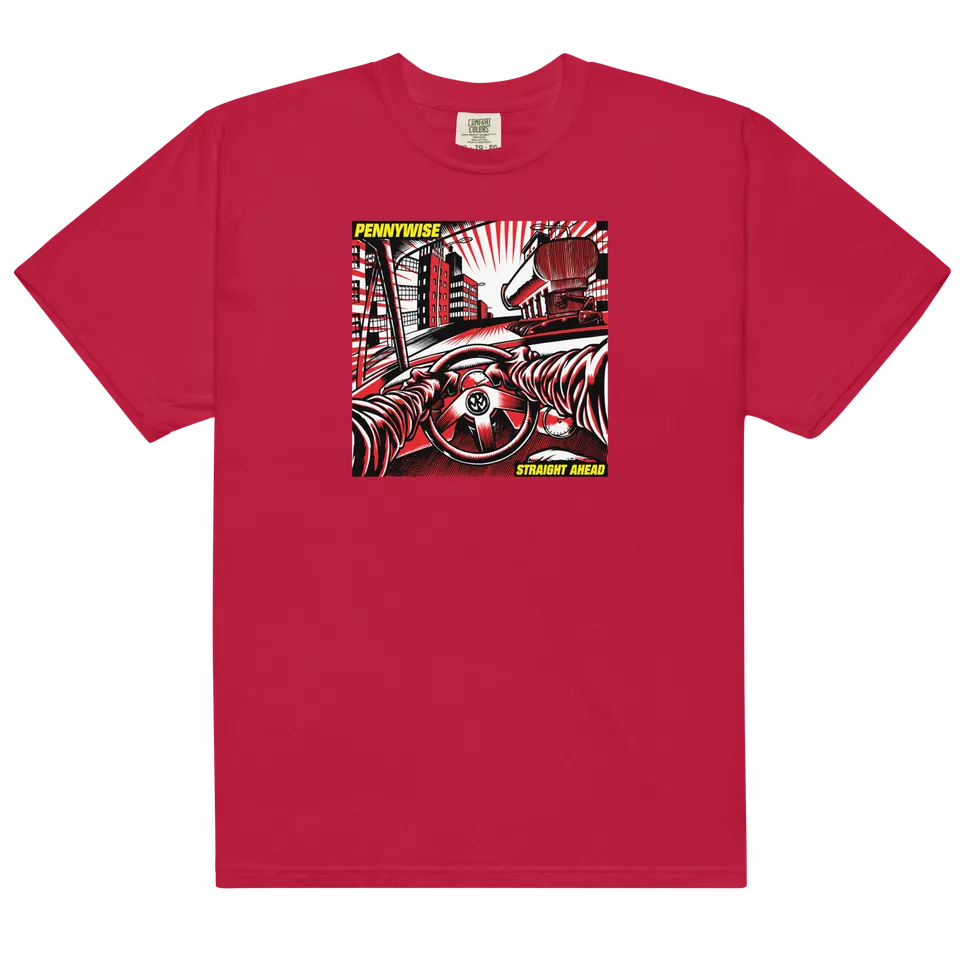 straight-ahead-t-shirt-rouge-coton-album image 1