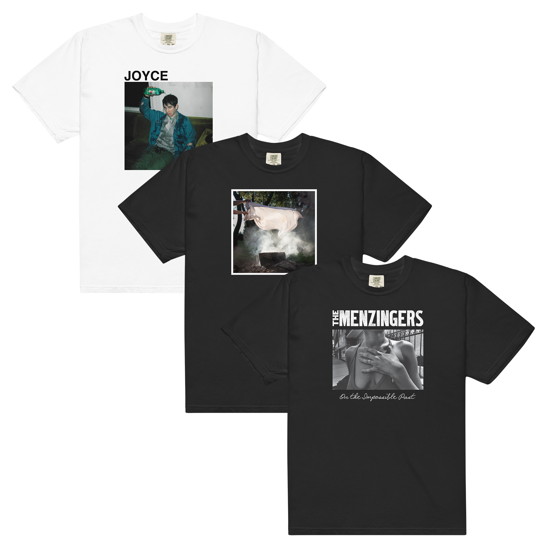 lot-3-t-shirts-joyce-manor-pianos-menzingers-noir-blanc image 1