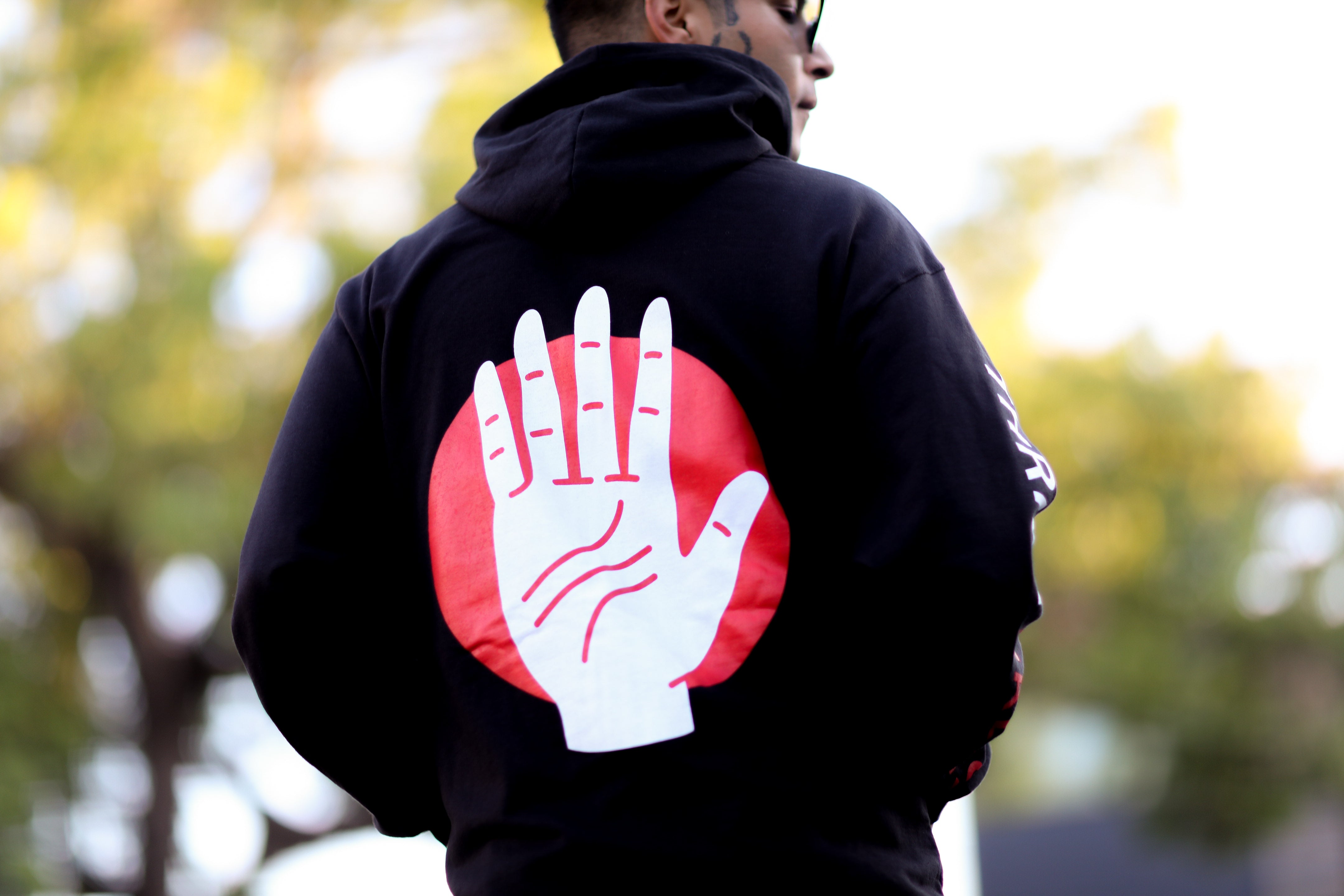 thrice-palms-hoodie-zipp-noir-sweat-capuche image 3
