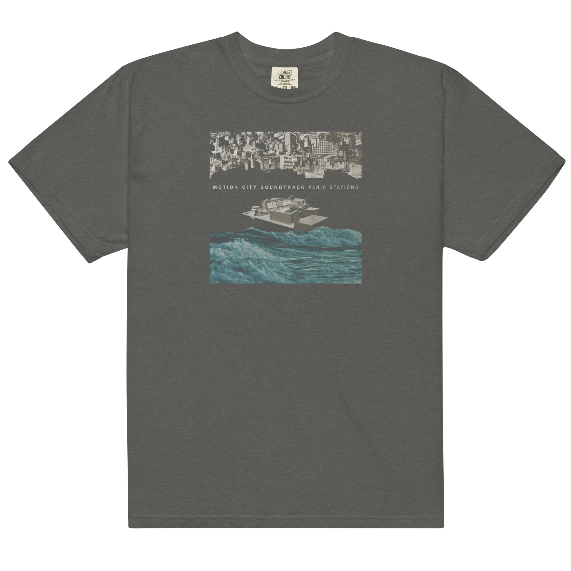 panic-stations-t-shirt-tee-shirt-gris-fonc-coton-album image 1