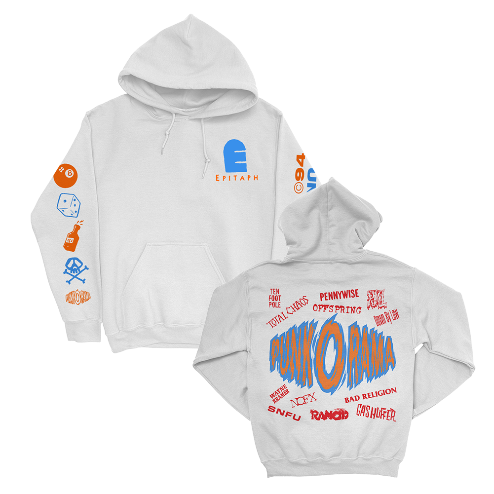 punk-o-rama-logo-pullover-hoodie-blanc-capuche image 1