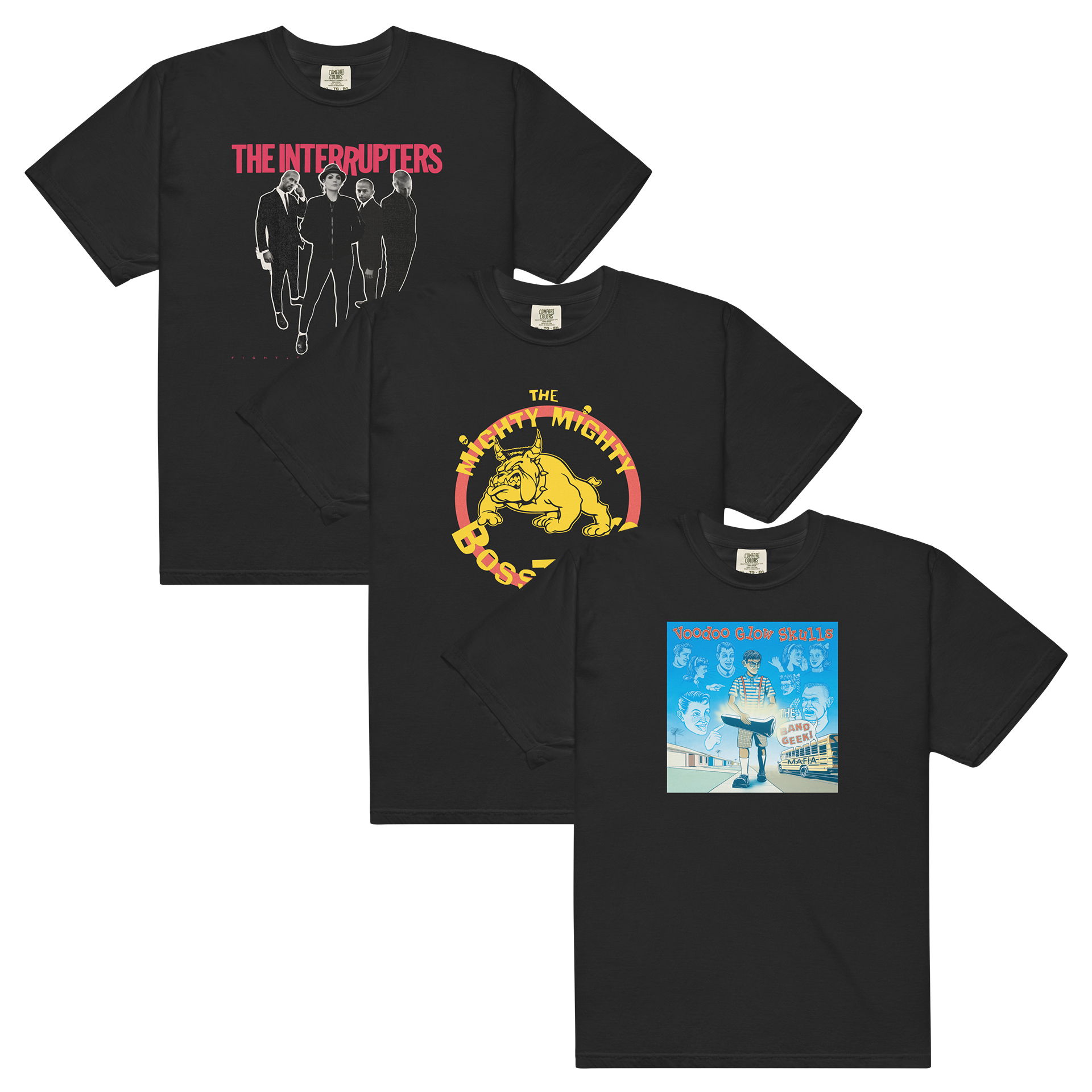 interrupters-bosstones-voodoo-lot-3-t-shirts-noirs image 1