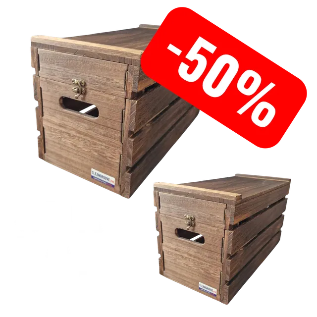 cleangroove-groovebox-45-caisse-vinyle-bois-lot-de-2-150-disques image 1