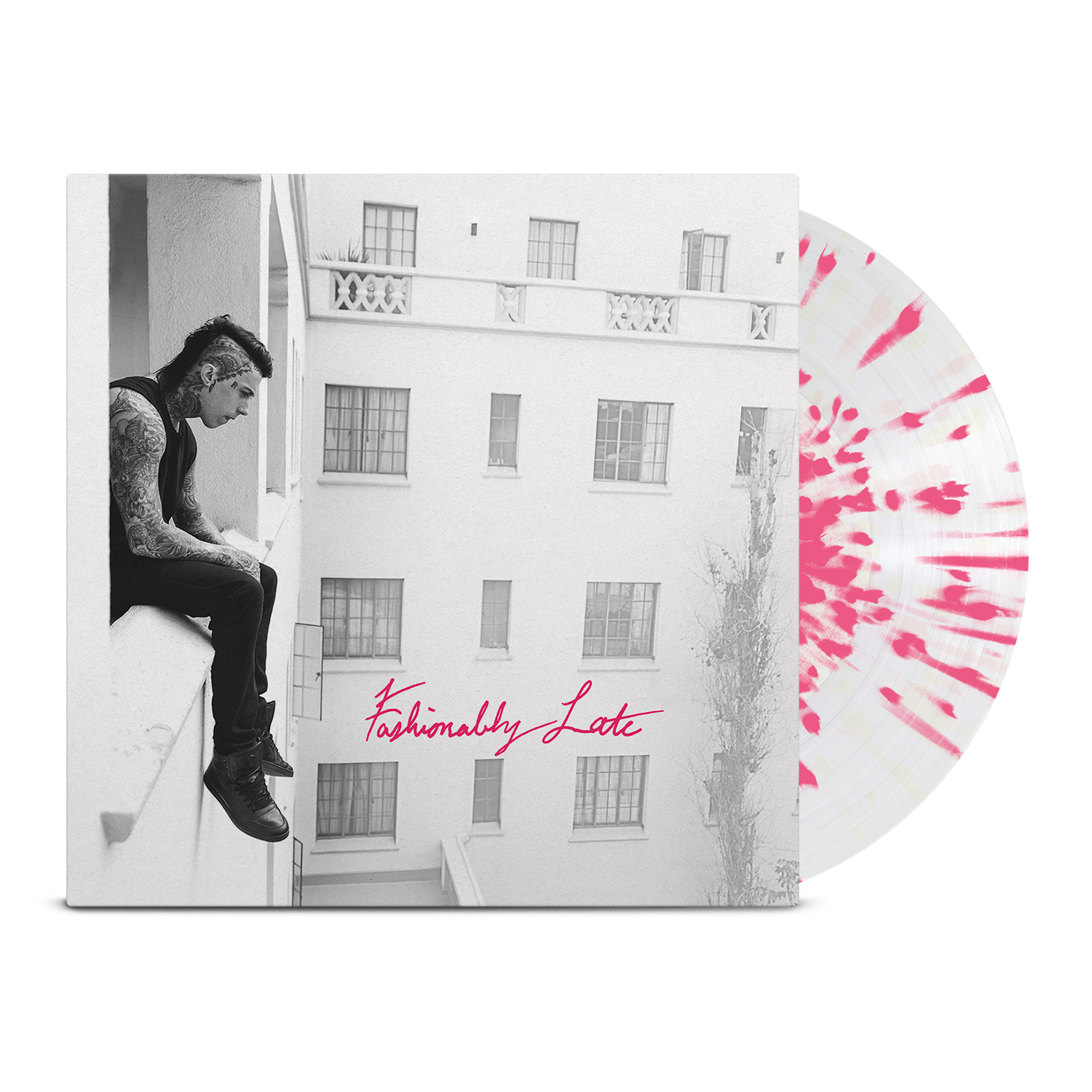 falling-in-reverse-fashionably-late-lp-vinyle-rose-transparent image 1