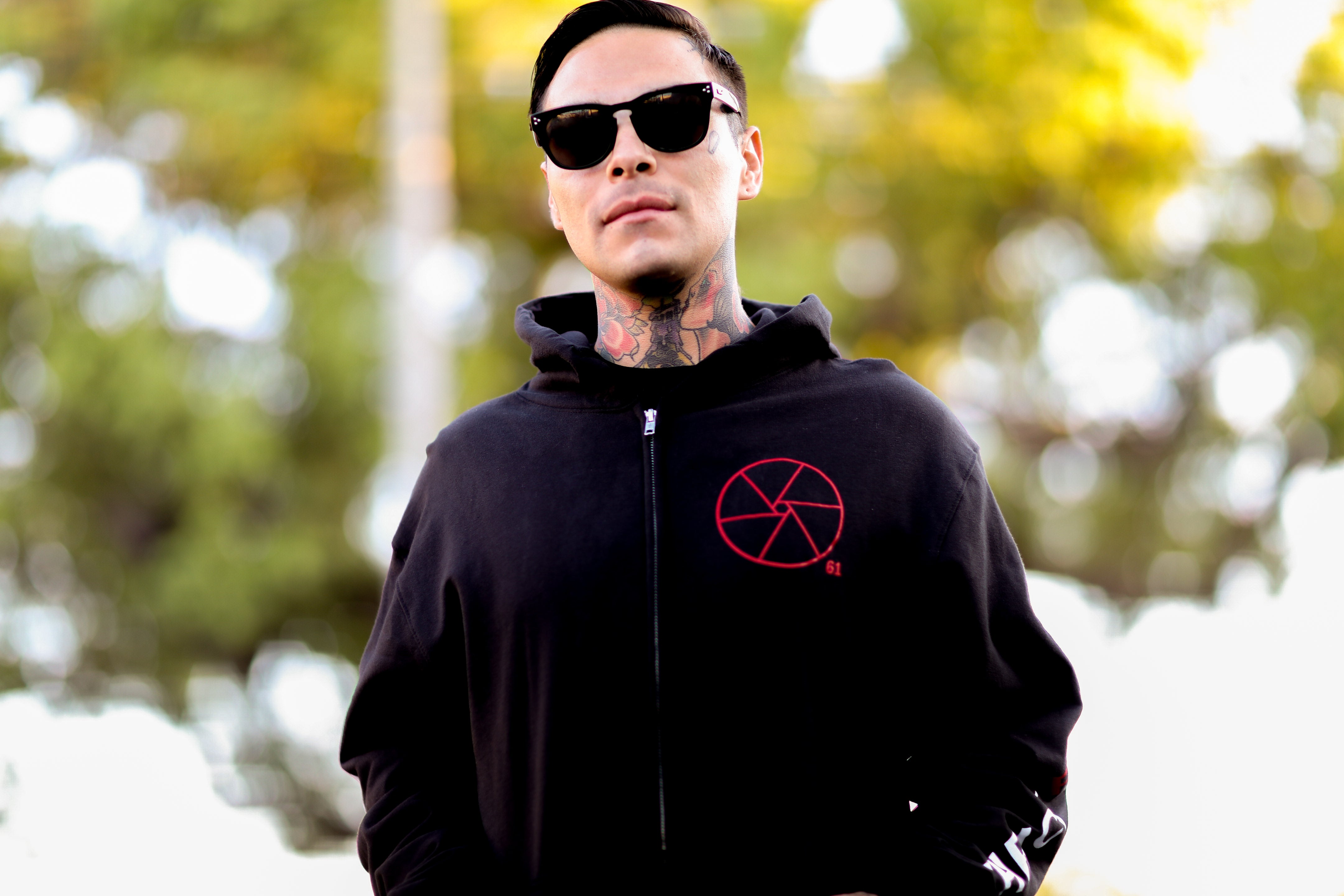 thrice-palms-hoodie-zipp-noir-sweat-capuche image 2