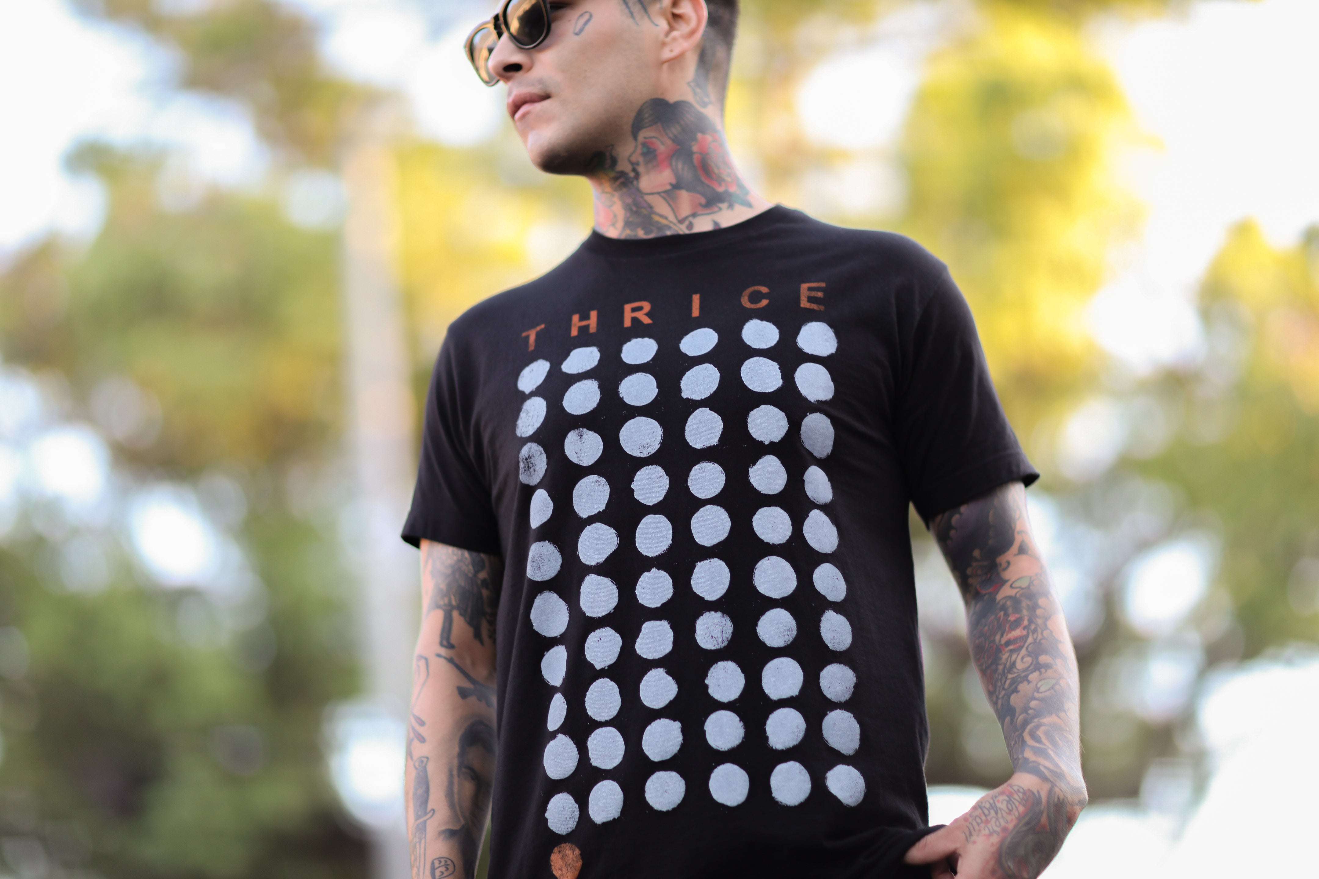 thrice-palms-t-shirt-noir-coton-pochette-album image 2