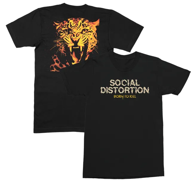 social-distortion-leopard-t-shirt-noir-coton image 1