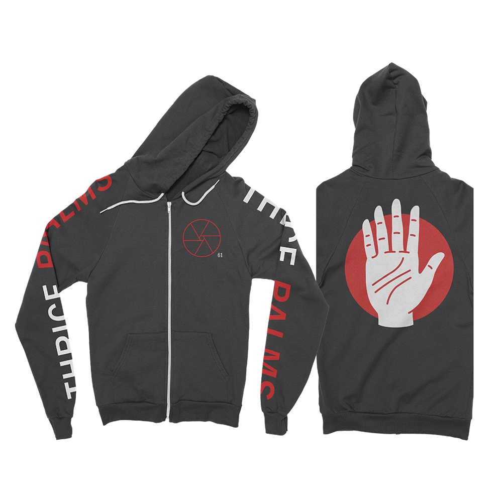 thrice-palms-hoodie-zipp-noir-sweat-capuche image 1