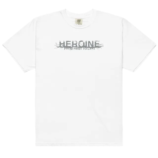 heroine-t-shirt-blanc-coton-manches-courtes-artwork image 1