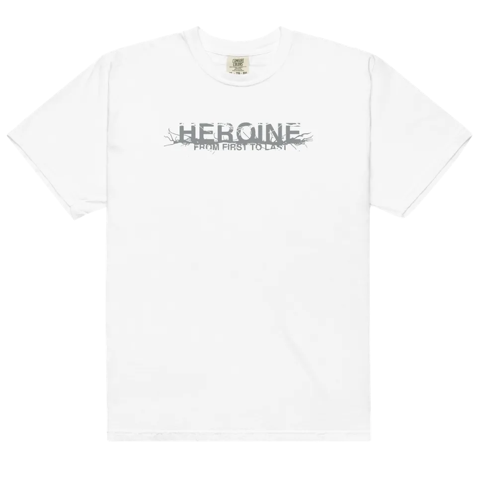 heroine-t-shirt-blanc-coton-manches-courtes-artwork image 1