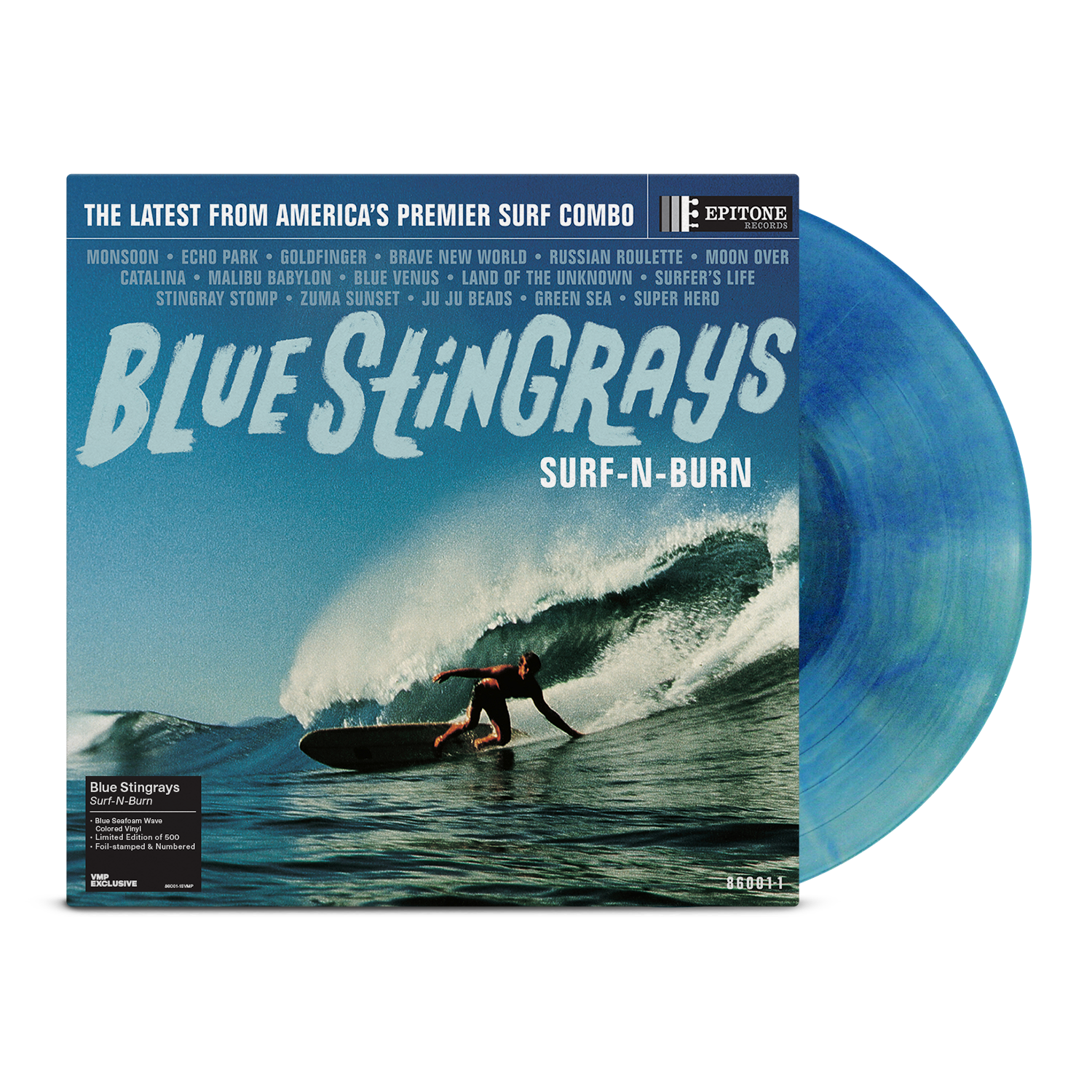 blue-stingrays-surf-n-burn-lp-vinyle-bleu-seafoam image 1