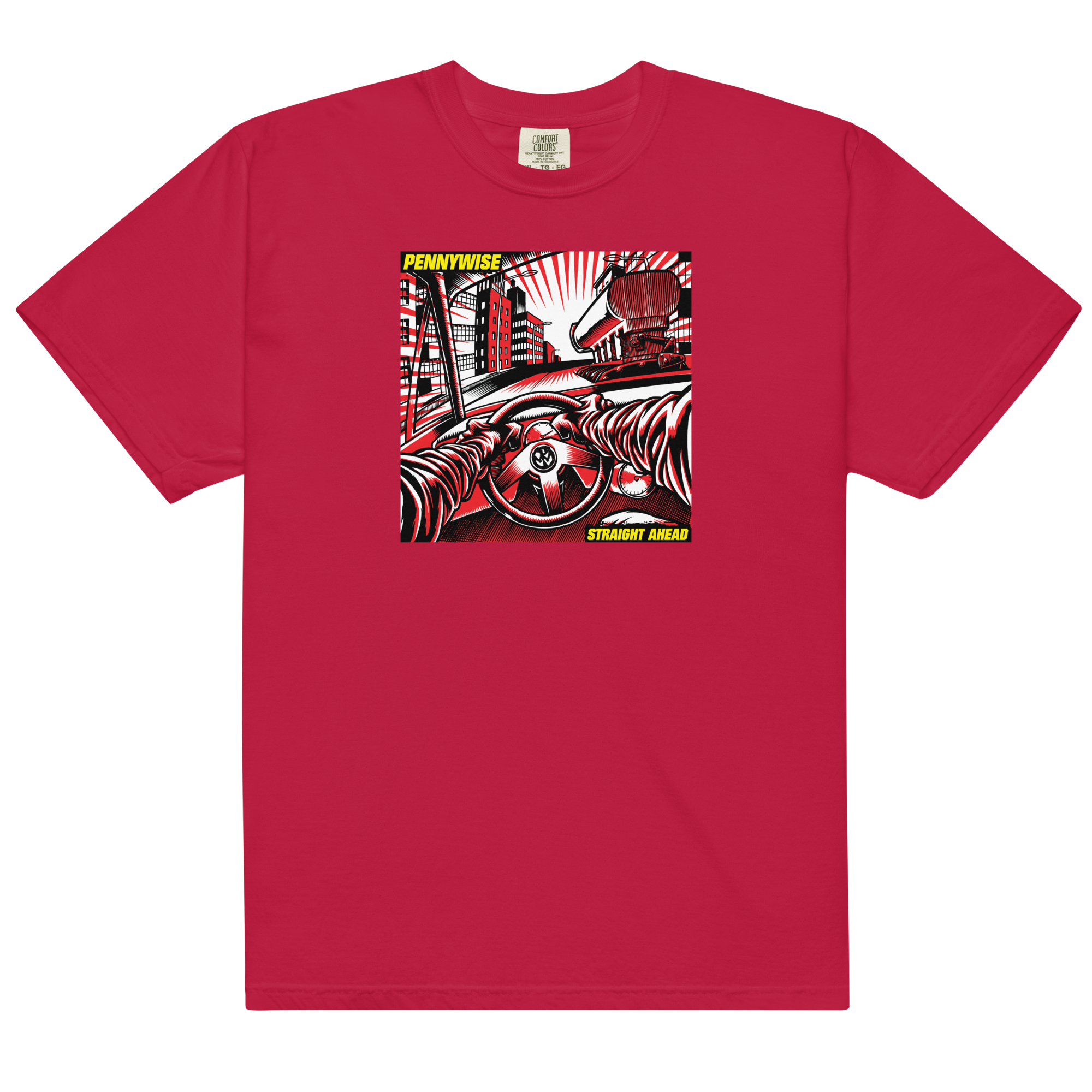 straight-ahead-t-shirt-rouge-coton-album image 1