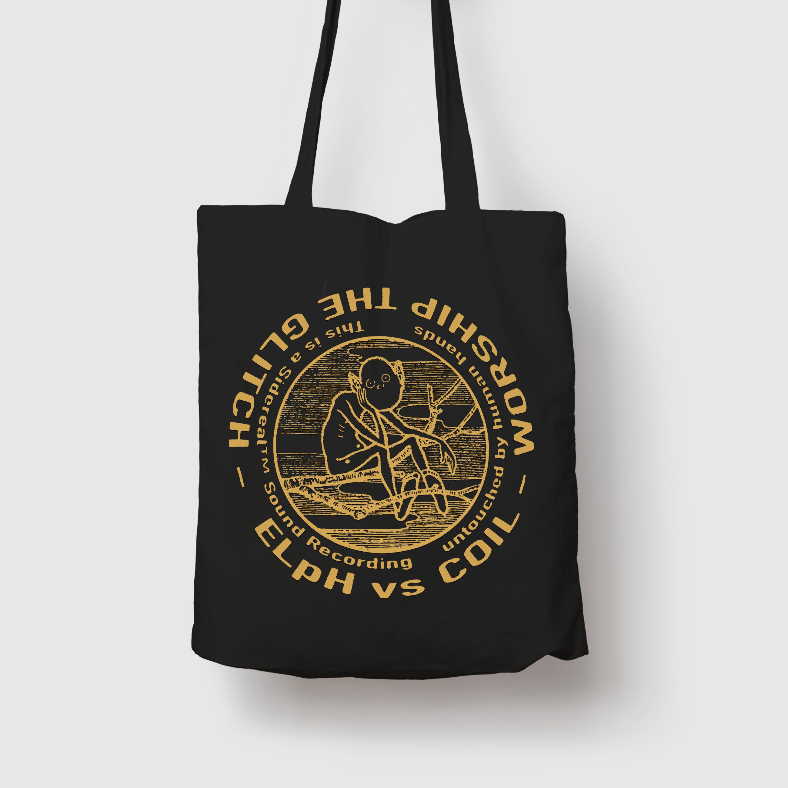 coil-worship-the-glitch-tote-bag-noir-dor image 1